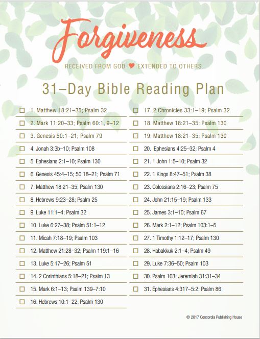 forgiveness bible reading plan