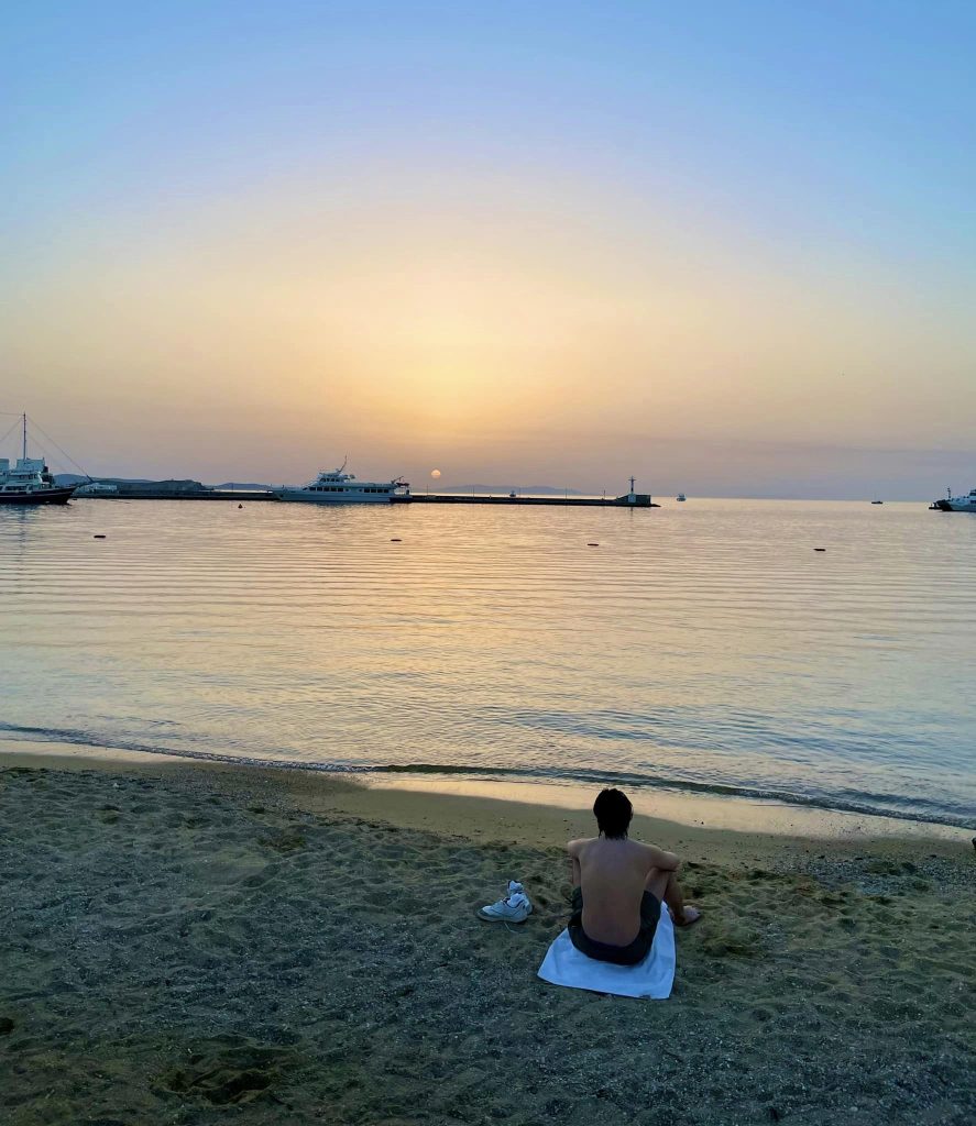 Sunset over Mykonos, Greece