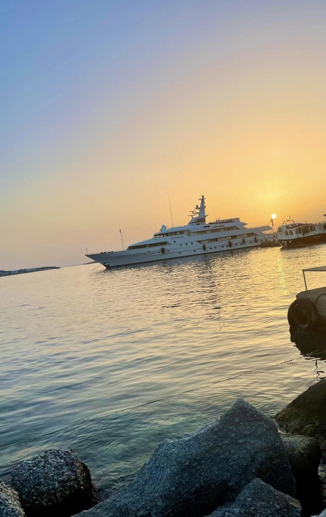 Cruise ship in Mykonos, Greece