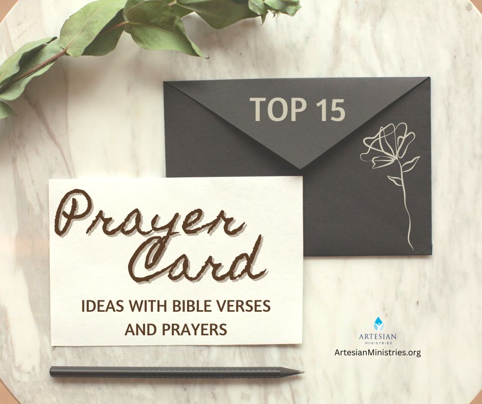 Prayer card with bible verses and prayers